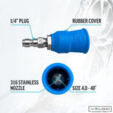 MTM Hydro Acqualine Pressure Washer Nozzle Guard Holder Tips Protector with 1/4” Quick Coupler Plug, 40 Degrees 4.0
