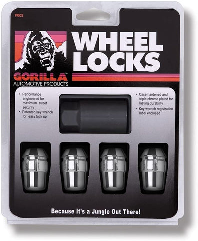 Gorilla Automotive Wheel Lock, 12mm x 1.50 Wheel Locks with Key, Acorn, Chrome