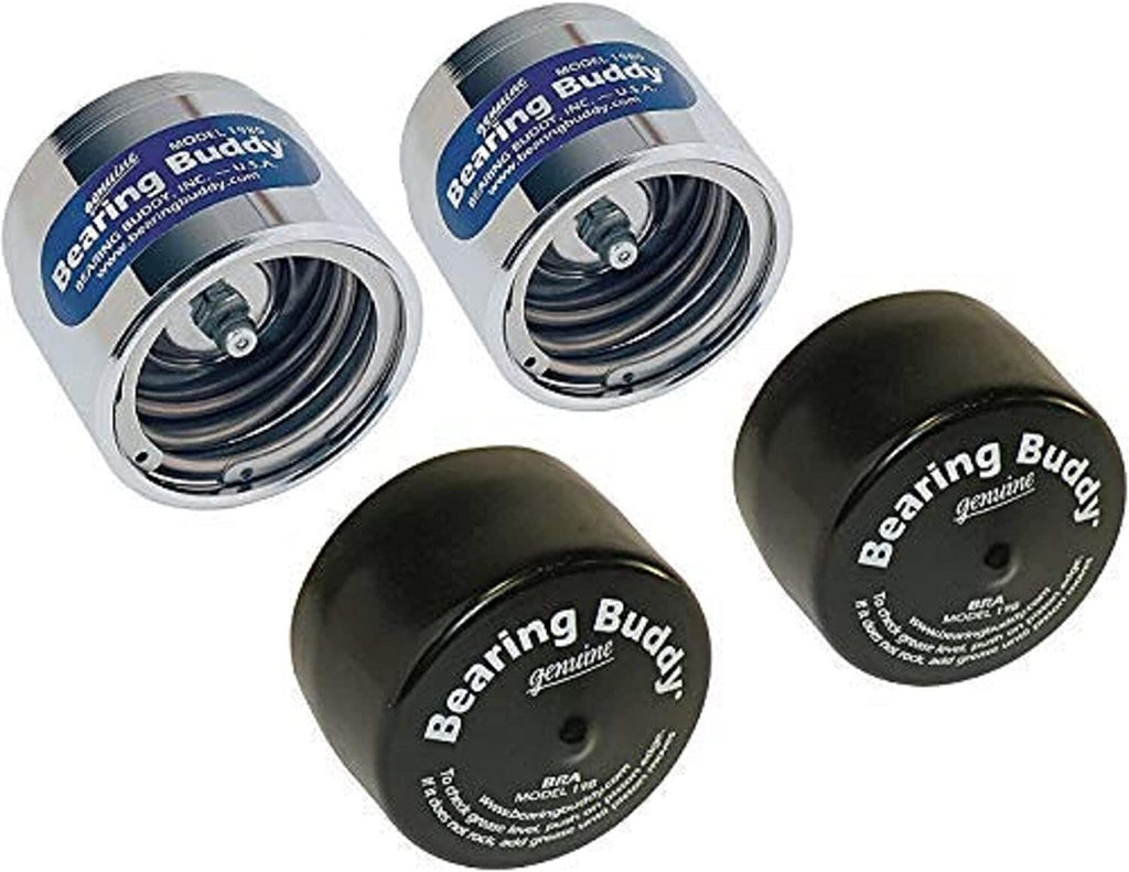 Bearing Buddy Chrome Bearing Protectors (2.328" Diameter) with Bras - Pair