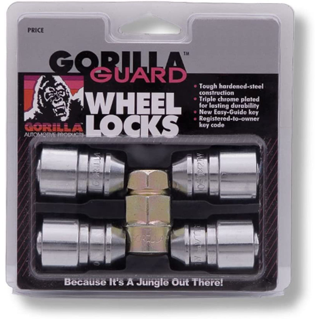 Gorilla Automotive Guard Locks, 1/2" Wheel Locks for Cars with Key, Acorn, Chrome