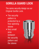 Gorilla Automotive Guard Locks, 1/2" Wheel Locks for Cars with Key, Acorn, Chrome