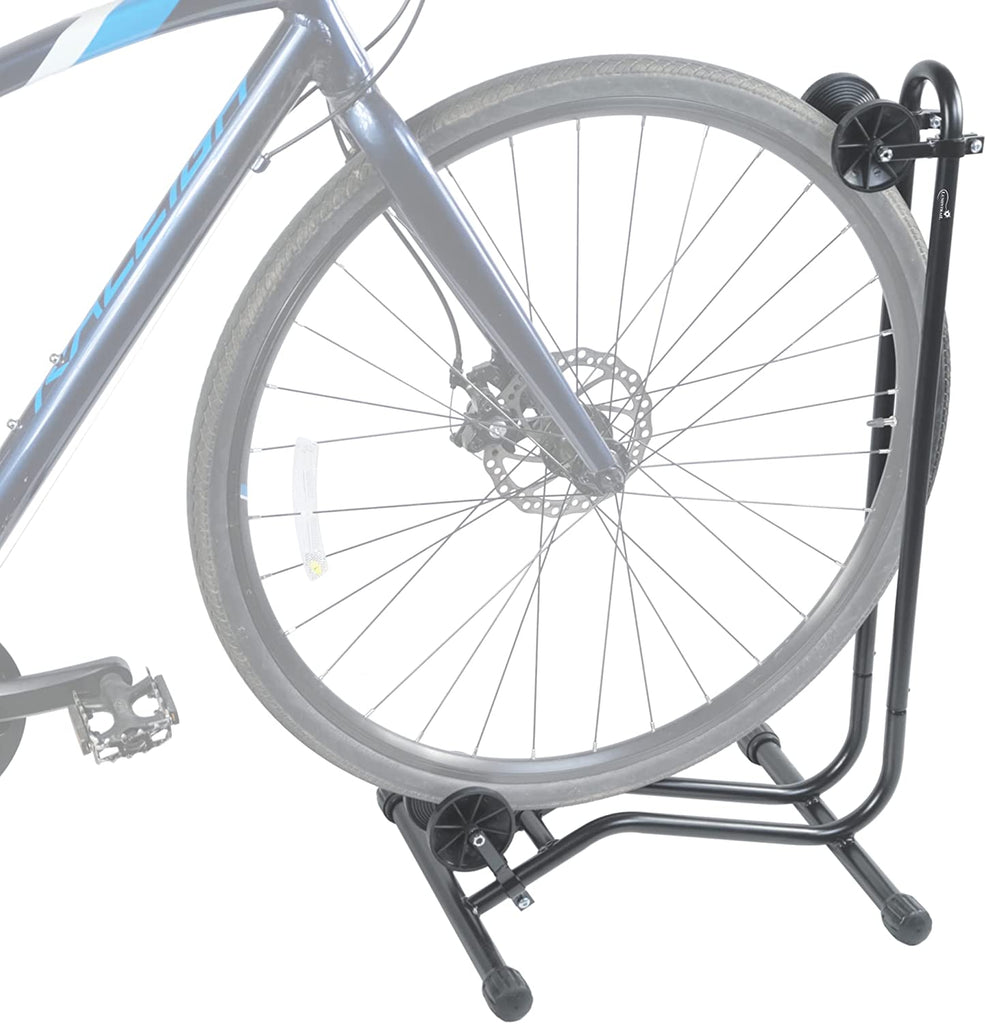 Lumintrail Bicycle Floor Parking Rack Stand for Mountain and Road Bike BS-7076-02-2 Adjustable Fit Up To 29" Wheels with Tire Width Up To 2.25", Push-On Design, Rubber Feet For Non-Slip