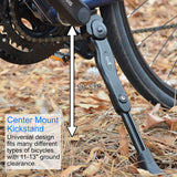 Lumintrail BS-6-16 Center Kickstand, Single Arm, Black