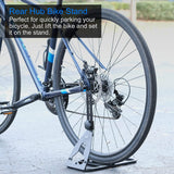 Lumintrail Bike Floor Hub Mount BS-7078-03-4 Rear Parking Rack Stand for Mountain and Road Bicycle, Adjustable Fit Up To 29" Wheels, Powder-Coated Steel, Tool-Free Adjustment, Non-Marring Rubber Sleeve