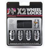 Gorilla Automotive X2 Wheel Lock, 12mm x 1.50 X2 Wheel Locks with Key, Acorn, Chrome