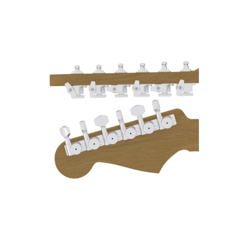 Hipshot Vintage Guitar Tuner Upgrade Kit (6 Inline Headstocks) Bass Side Staggered Post