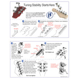 Hipshot Guitar Tuner Upgrade Kit 6 Inline Headstock Grip-Lock Open Bass Side Non Staggered - Chrome