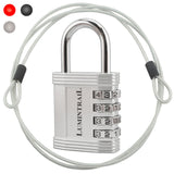 Padlock with Steel Security Cable and Set-Your-Own Combination