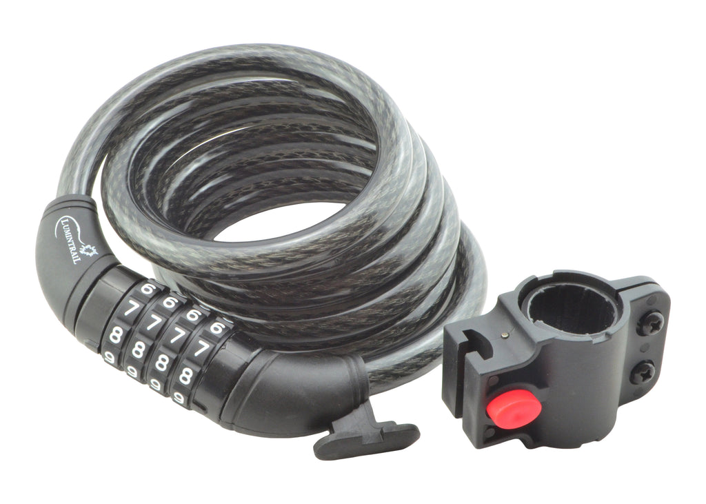 6-Foot Combination Bicycle Cable Lock with Mounting Bracket