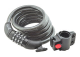 6-Foot Combination Bicycle Cable Lock with Mounting Bracket