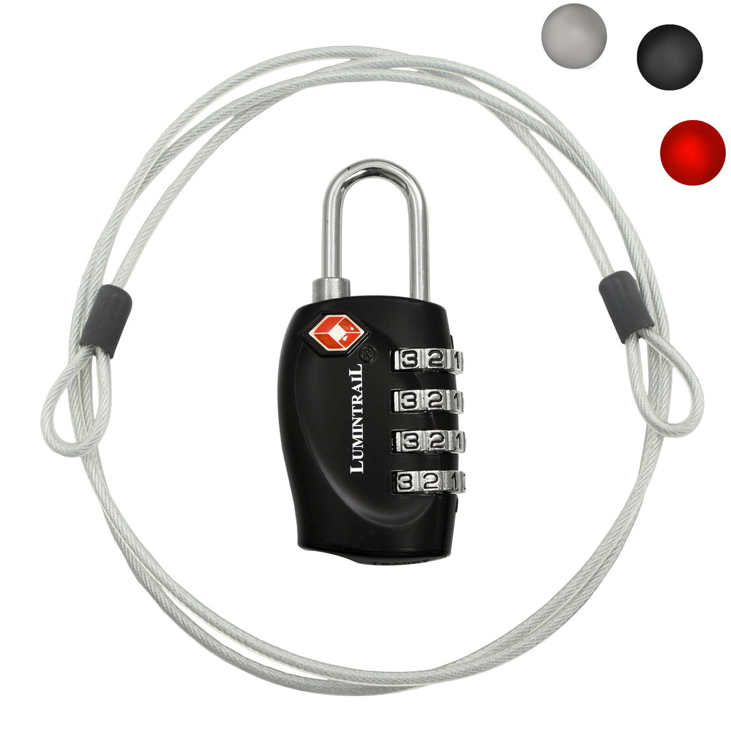 Travel Lock with Steel Cable TSA Approved