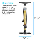 Bike Floor Pump Dual Valve with Gauge PM-38