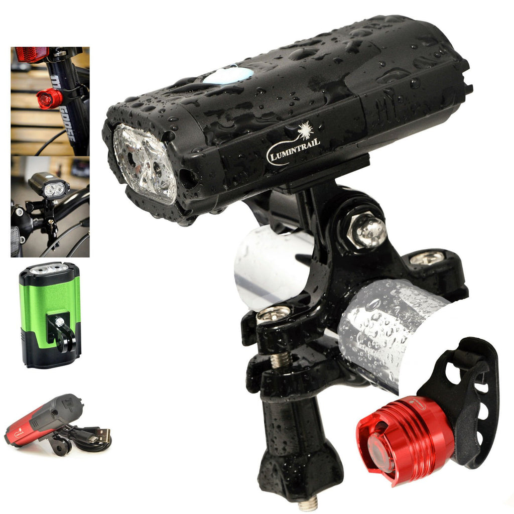 Bike Head Light with Tail Light 800 LED Lumen