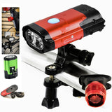 Rechargeable 800 Lumen LED Bike Headlight - Red