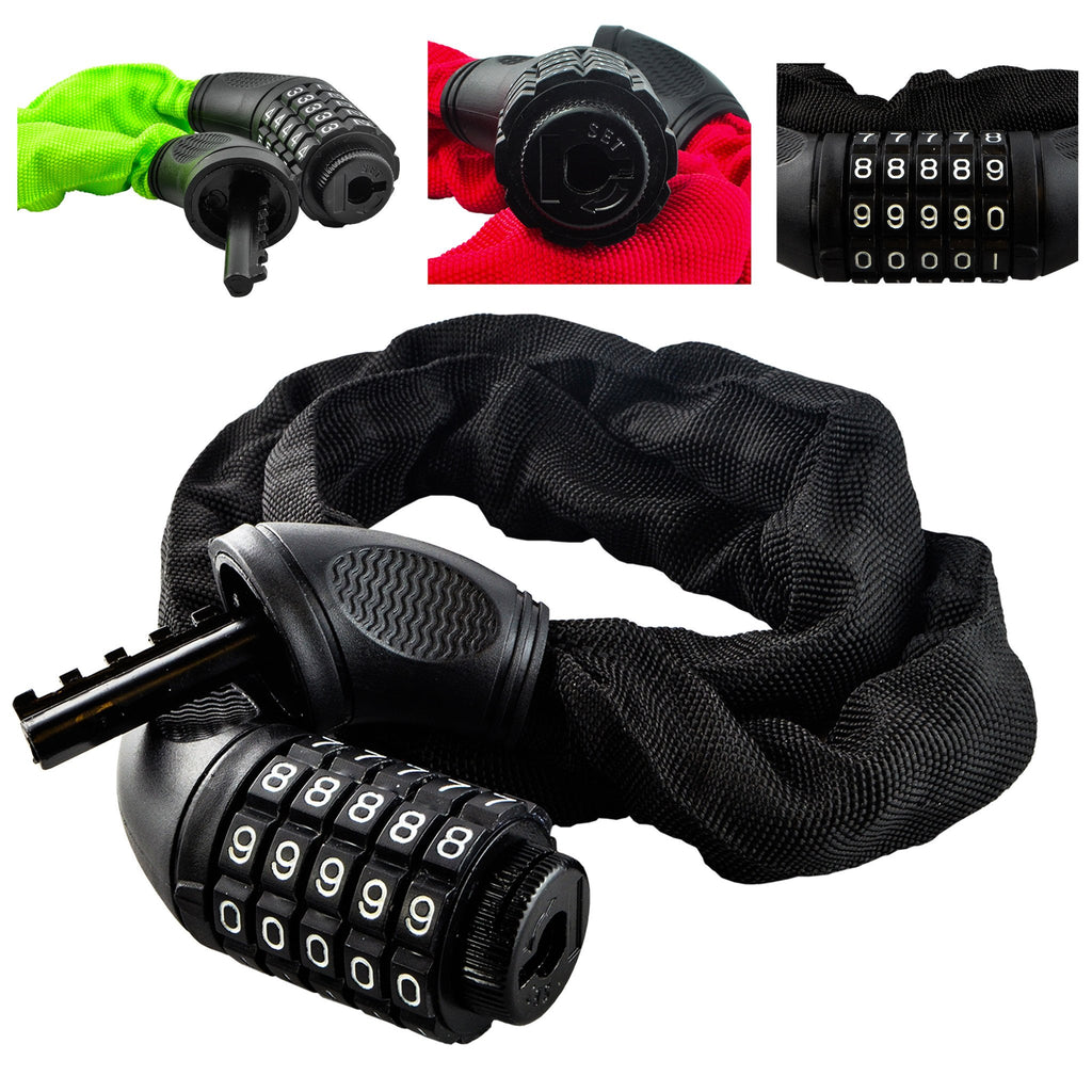 Bike Lock with Steel Coil Combination Chain