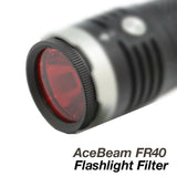 AceBeam FR40 Red Filter / Diffuser Lens for Acebeam L30 & K30 Flashlights