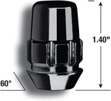 Gorilla Automotive Wheel Lock, 1/2" Wheel Locks with Key, Acorn, Black Chrome