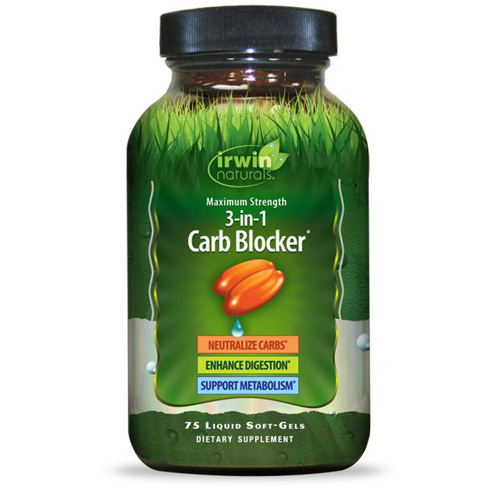 Irwin Naturals Maximum Strength 3-in-1 Carb Blocker, 75 Ct