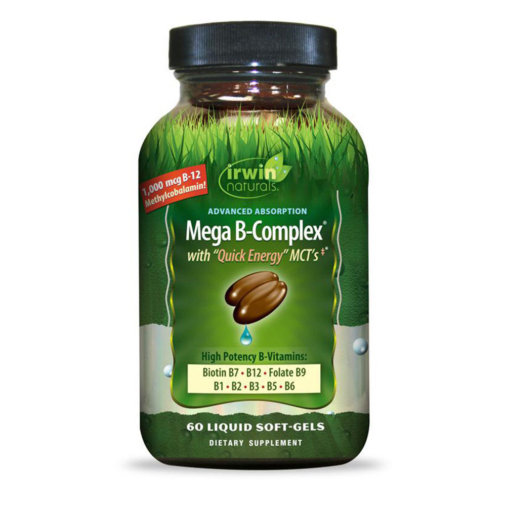 Irwin Naturals Mega B Complex 60 Liquid Soft Gel Count