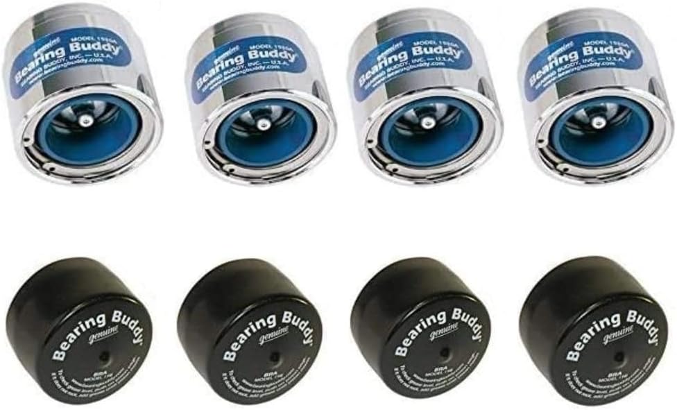Bearing Buddy Wheel Bearing Protector, Chrome, 2 Pairs, 1.980", w/ Visual Check