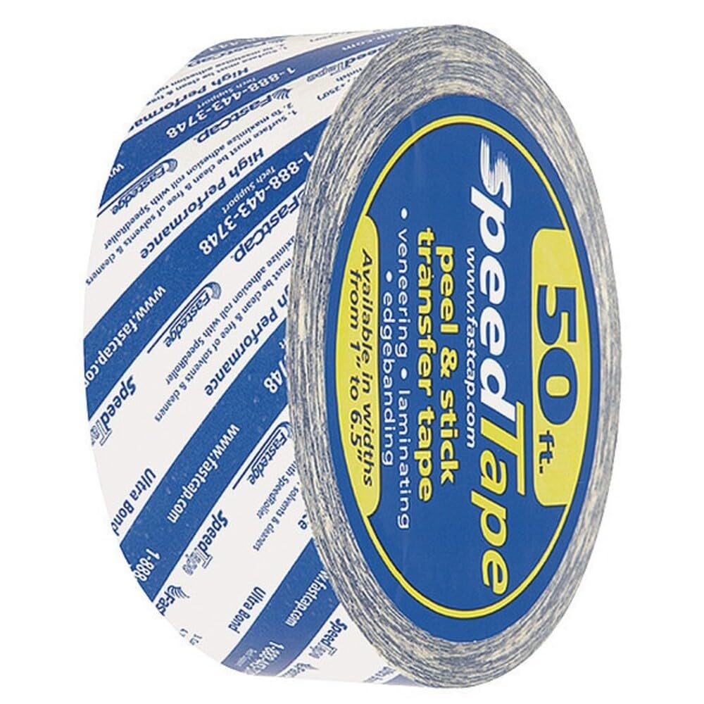 FastCap 1" x 50' Peel and Stick SpeedTape Double Sided Adhesive Tape for Edge Banding - Wood Working Tools for Home Repair and Home Improvement