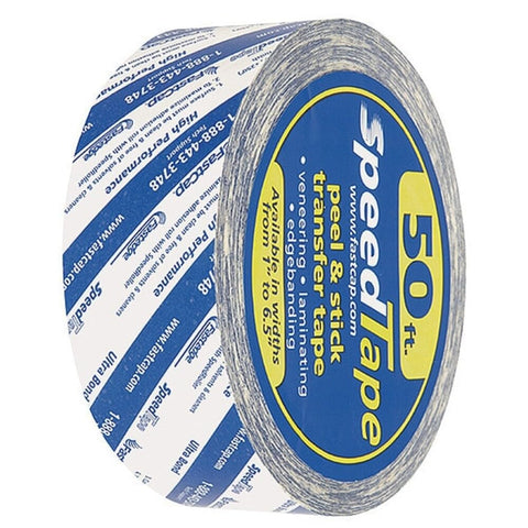 FastCap 1" x 50' Peel and Stick SpeedTape Double Sided Adhesive Tape for Edge Banding - Wood Working Tools for Home Repair and Home Improvement