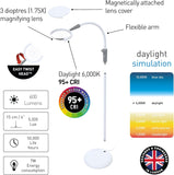 Daylight Company - Magnificent Pro - Magnifying lamp, Bright 6,000K Daylight LED