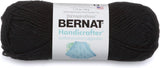 Bernat Handicrafter Cotton Solids Yarn, 1.75 oz, Gauge 4 Medium, 100% Cotton, Black Licorice