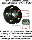 Bearing Buddy Trailer Wheel Bearing Protectors, 2441, 2 Pairs, Chrome