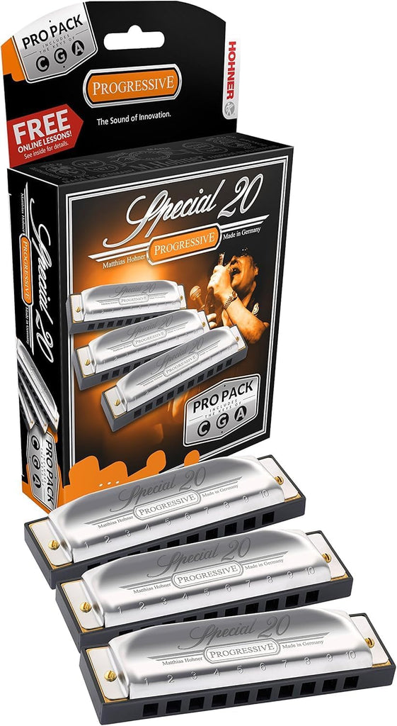 Hohner Special 20 Harmonica 3 piece Pro Pack keys of G,C,A