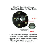 Bearing Buddy 2.717" Trailer Wheel Bearing Protectors with Bras, 1 Pair