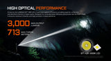 ACEBEAM L16 2.0 3000 Lumens Tactical Flashlight, 6500K Cool White, IP68 Dust & Waterproof, Dual Switches, 2340 Feet, Long-Range