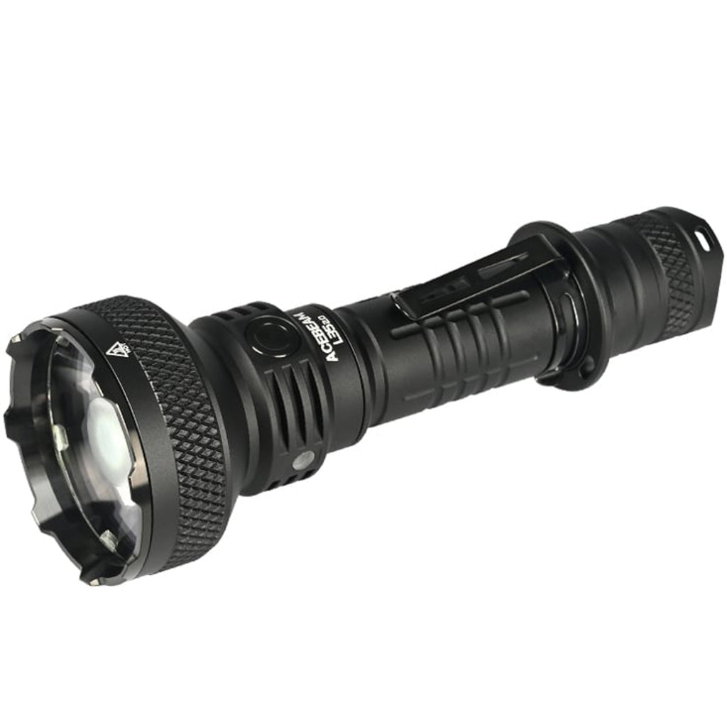 ACEBEAM L35 2.0 High Performance Flashlight, Black, 5000 Lumens, IP68 Dust & Waterproof, 650 Meter Throw, Stainless Steel Bezel