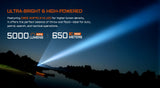 ACEBEAM L35 2.0 High Performance Flashlight, Black, 5000 Lumens, IP68 Dust & Waterproof, 650 Meter Throw, Stainless Steel Bezel