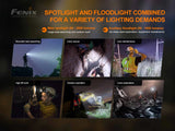 Fenix HP30R v2.0 Rechargeable Headlamp, 3000 Lumen Heavy-Duty with Spotlight & Floodlight