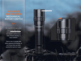 Fenix PD40R V3.0 3000 Lumens Tactical Flashlight, Rechargeable, Single-Handed Operation, Long Throw Police Duty Light