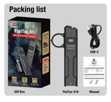 klarus FlatTac X1 Tactical Flashlight with Ring, 4200 Lumens EDC Flashlight, Slim USB-C Rechargeable, IPX6 Waterproof with Tactical Dual Switch & Clip, Compact Flat Design