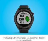 Garmin Approach S42, GPS Golf Smartwatch, Touchscreen, Gunmetal w/ Black Band