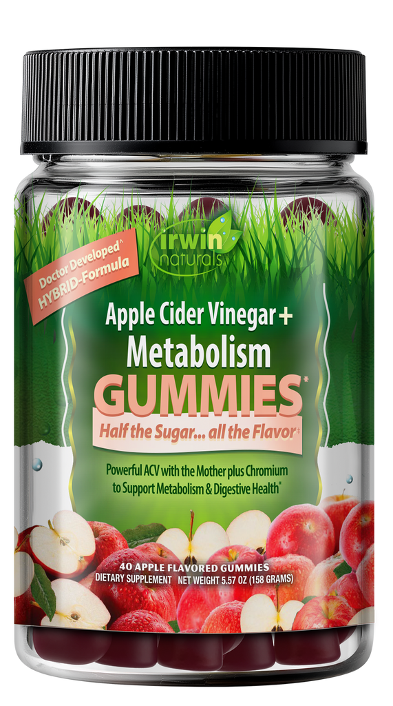 Irwin Naturals Apple Cider Vinegar + Metabolism Gummies, 40 Count