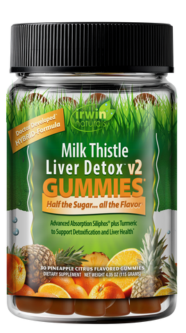 Irwin Naturals Milk Thistle Liver Detox v2 Gummies, Daily Liver Health & Gentle Detox Support, 30 Count