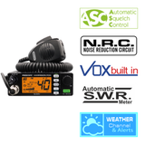 President Electronics Harrison FCC AM/FM CB Radio, CTCSS/DCS, Large 7 Color LCD Display, Weather Channel/Alert, ASC, VOX, Scan Skip, USB Port, NRC, Automatic SWR, PA,