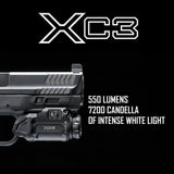 SureFire XC3 Compact WeaponLight - 550 Lumens - Lightweight, Compact, & Robust - Ambidextrous Tactile Switch
