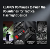 klarus XT11GT Pro V3 3300 Lumens Tactical Flashlight, 1345 Feet Beam, Dual Switch, Double Reinforced Bezel, IPX8 Waterproof, Single Hand Control