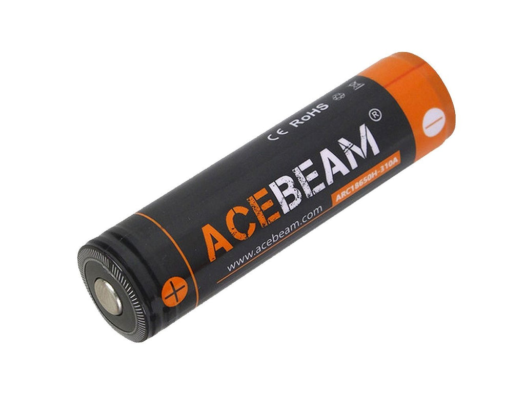 Acebeam ARC18650H-310A IMR 18650 3100mAh 20A Protected High Discharge Button Top (Micro-USB Recharge Port)