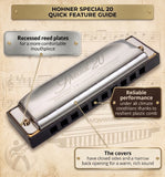 Hohner Special 20 Diatonic Harmonica, C-Major - Professional, Responsive Reeds