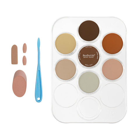 PanPastel Ultra Soft Pastel, 7 Color Skin Tones Kit w/ Sofft Tools & Palette