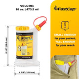 FastCap 16 oz GluBot Glue Bottle, with 2-Chamber No-Drip System, with 2 Tips