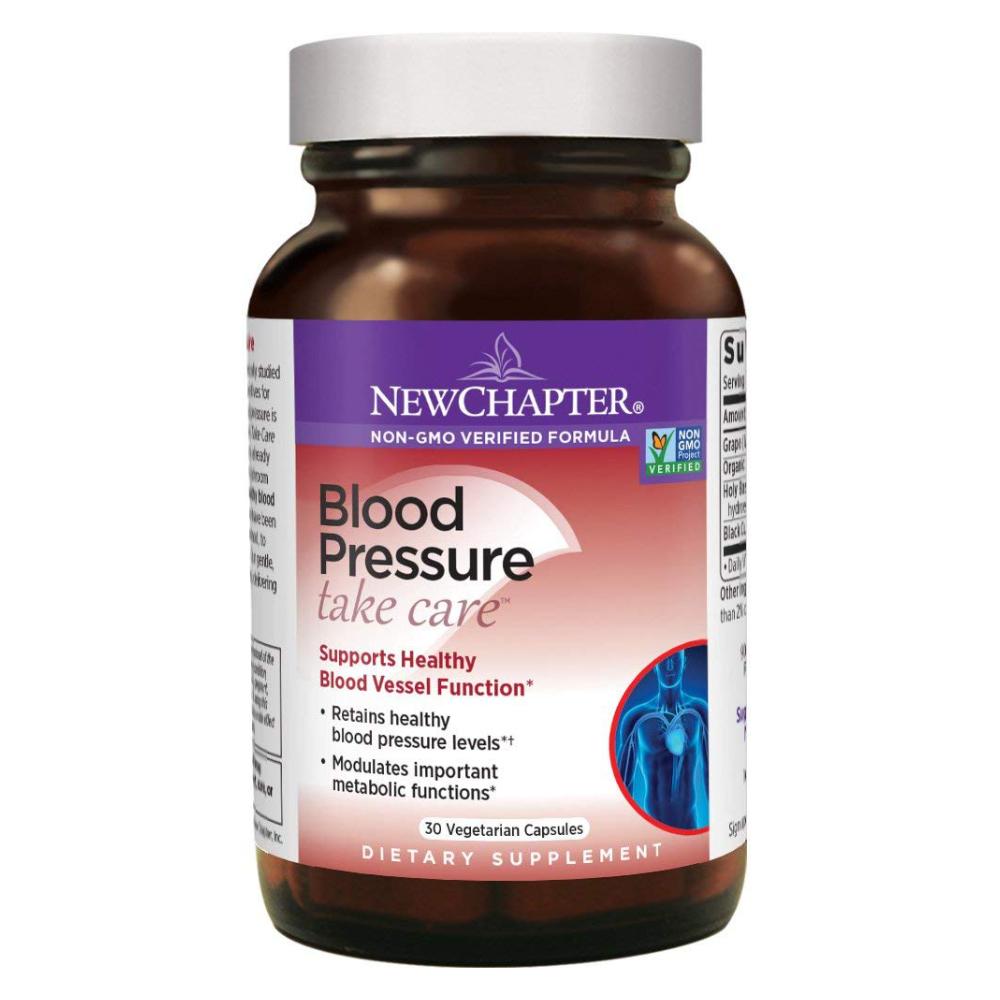 New Chapter Blood Pressure Supplement Take Care Supports Healthy Blood Vessel Function - 30 Vegetarian Capsules