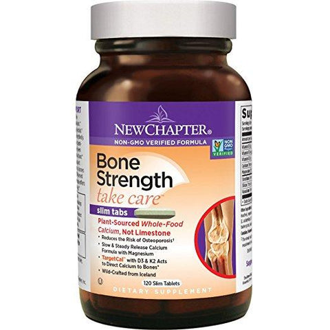 New Chapter Bone Strength Take Care with Vitamin D3 + K2 + Magnesium - 120 Slim Tablets