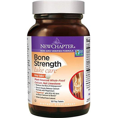 New Chapter Bone Strength Take Care with Vitamin D3 + K2 + Magnesium- 120 Tiny Tablets